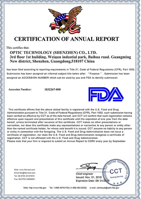 Certificado de la FDA